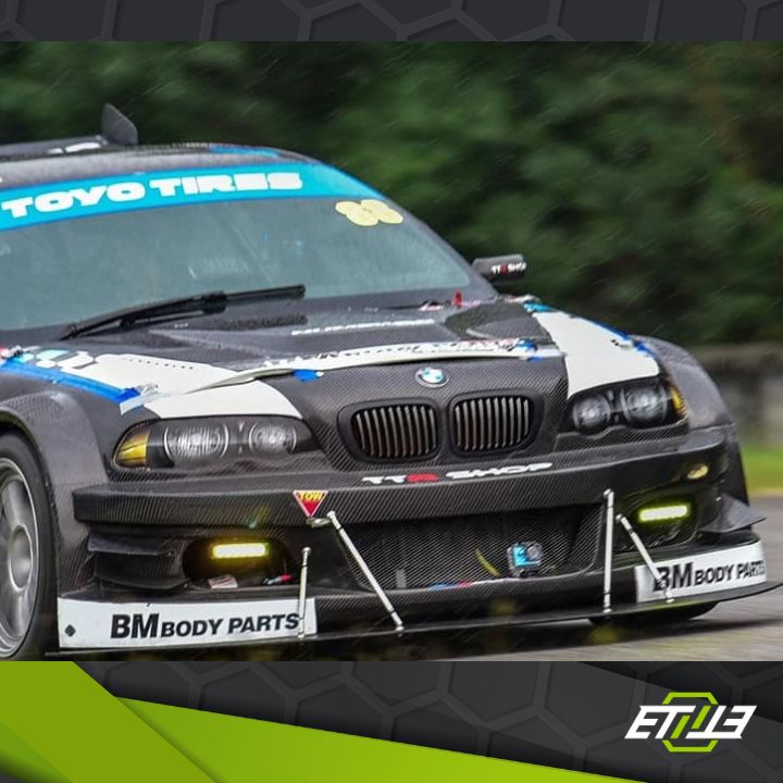 ETi BMW E46 Front Bumper Canards – Carbon Fiber / Dry Carbon