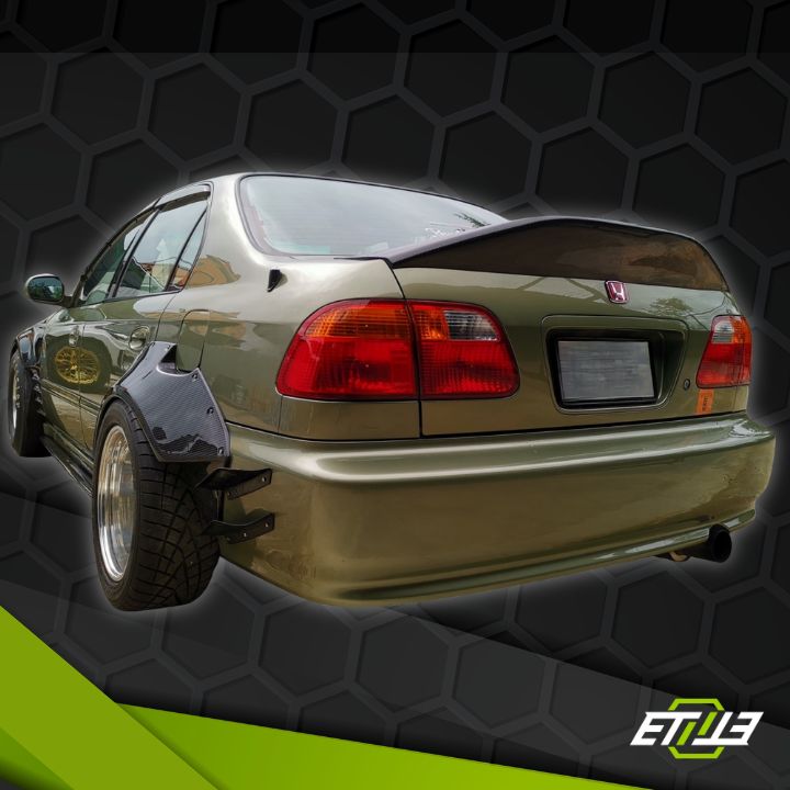 Honda Civic EK 4-Door Drag Stance Wide Carbon Fiber Rear Fender Flares