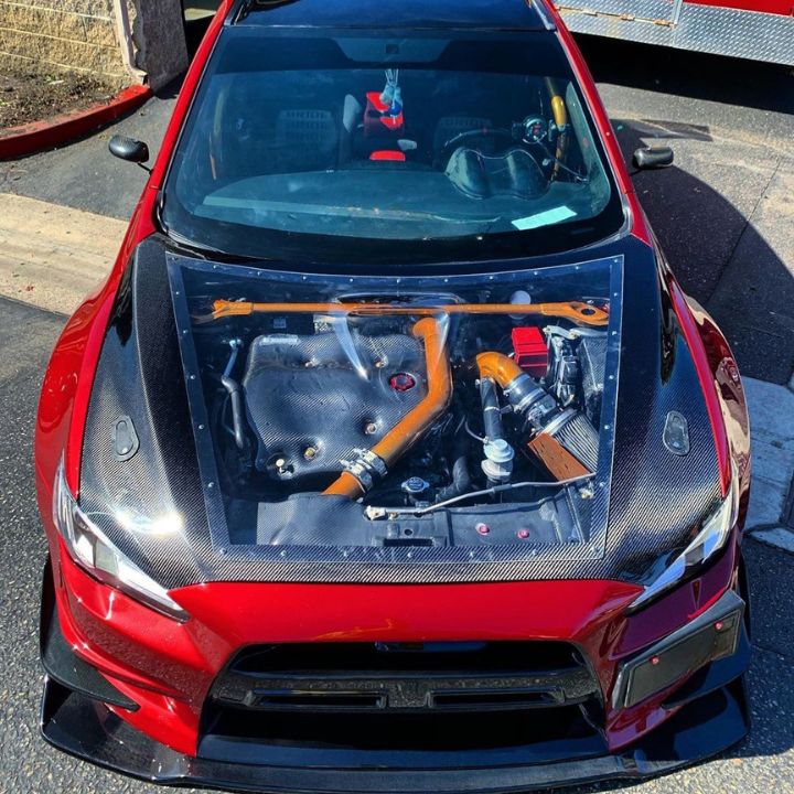 ETi Mitsubishi Evo X Carbon Fiber X Clear Hood