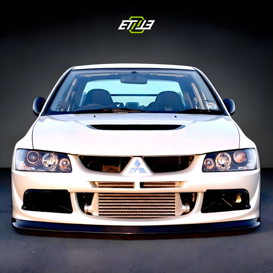 ETi Evo 8 VS-Style Carbon Fiber Air Duct & Oil Cooler Guide (3-Piece Kit)
