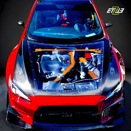 ETi Mitsubishi EVO X Carbon Fiber X Clear Hood