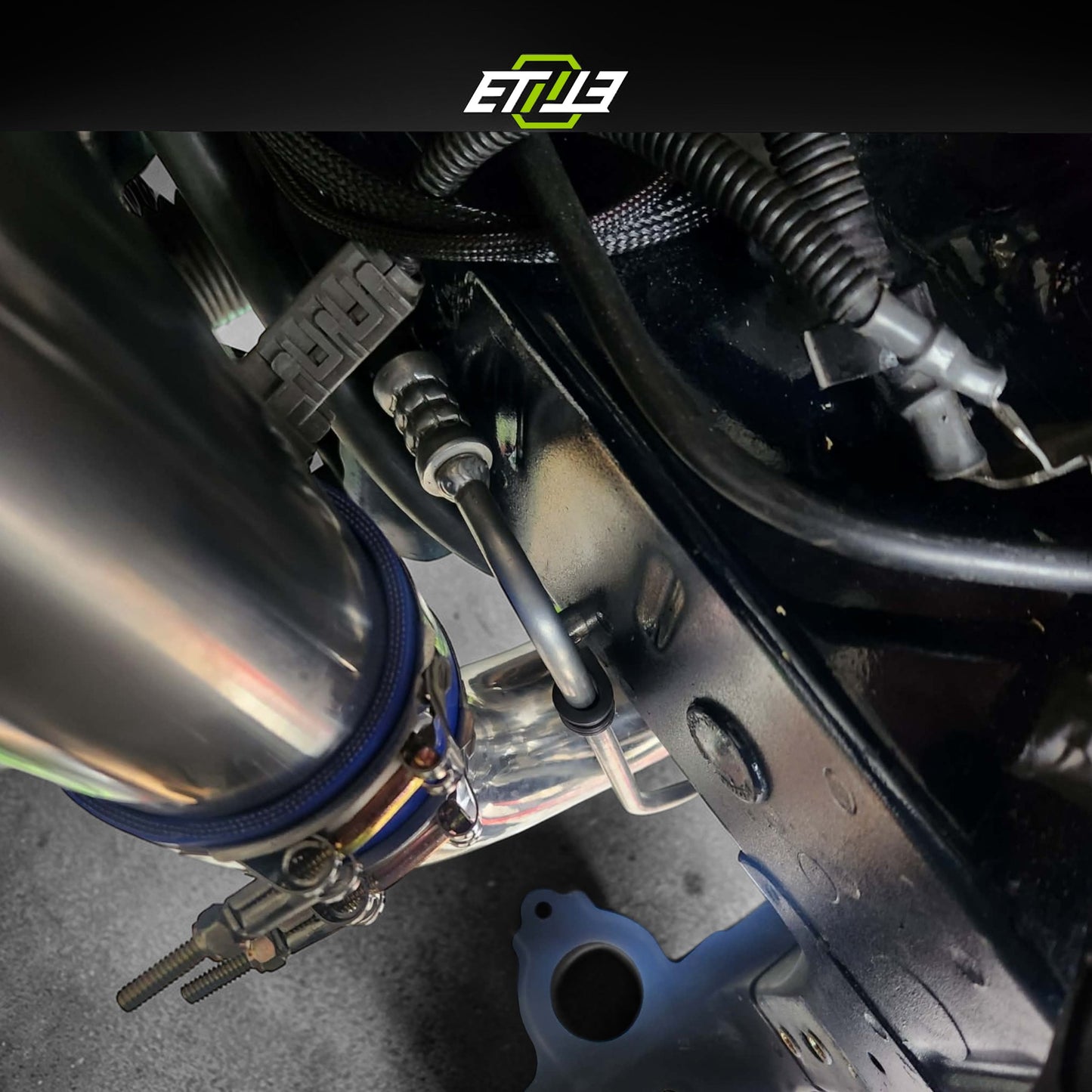 ETi Supra MK4 tucked A/C firewall line connection, RHD reference photo