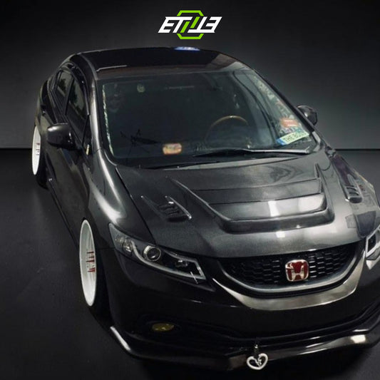 Honda Civic 2012 FB J's Racing Style Carbon Fiber Hood | Shopifydevstudio