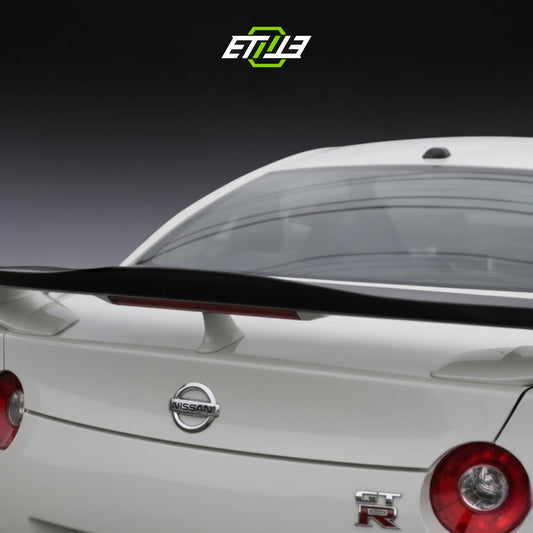 R35 Mine's style add-on spoiler — matte carbon finish option, ETi