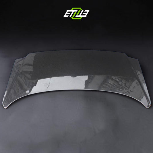 R34 OEM style carbon trunk — bespoke carbon, front view, ETi