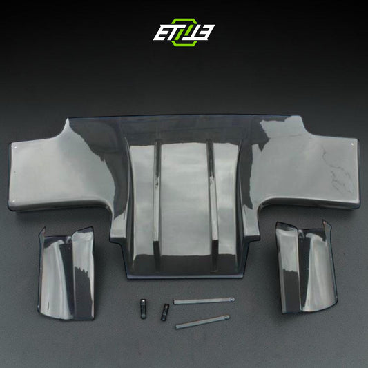 R32 GTR TS Rear Carbon Fiber Diffuser with 2 Middle Fins 4 side Diffuser (7pcs) | SKU: 198-CF-3 | ID: 10658247311641 | Shopifydevstudio