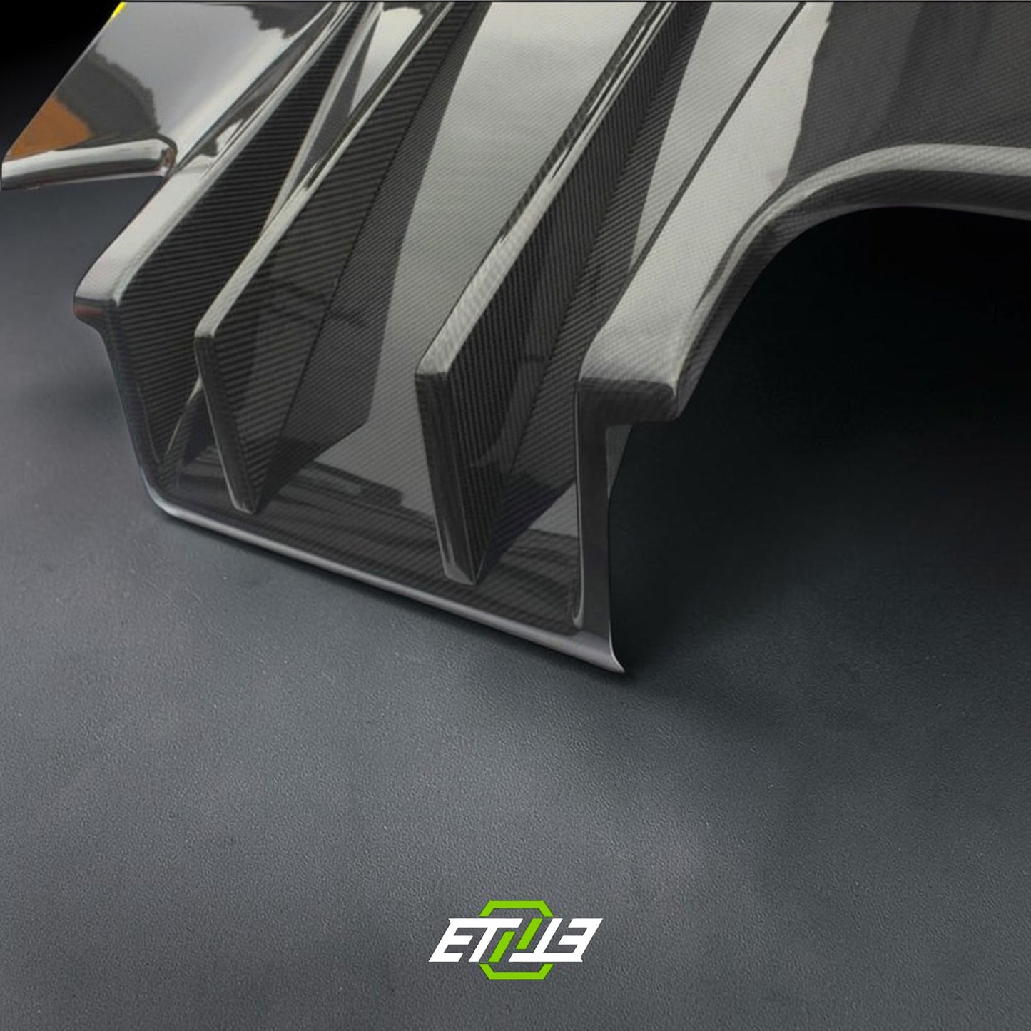 R32 GTR TS Rear Carbon Fiber Diffuser with 2 Middle Fins 4 side Diffuser (7pcs) | SKU: 198-CF-3 | ID: 10658247311641 | Shopifydevstudio