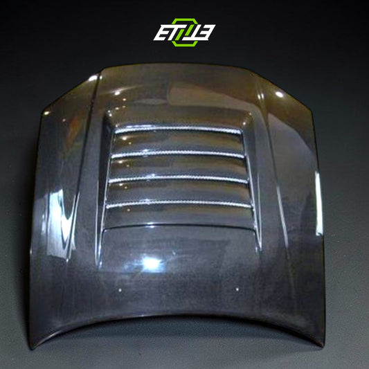 R32 Nismo style vented hood — carbon fiber, vent detail, ETi