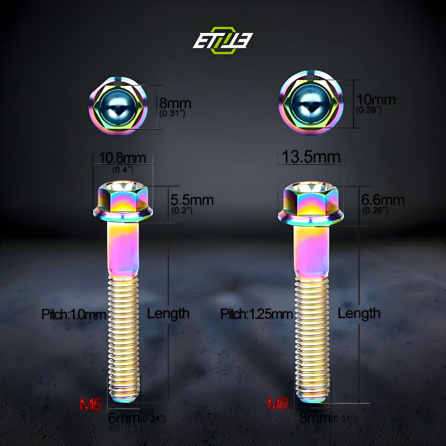 Titanium Bolts Hex Head