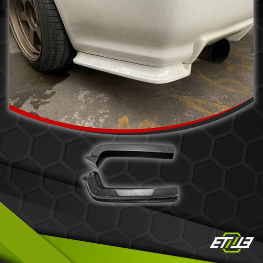 R34 GTT Z - Tune Rear Bumper Caps / Skyline R34 GTT 2D GTR Conversion Rear Bumper Spats (ONLY Fit GTR - Style Bumper) - Elite Ti
