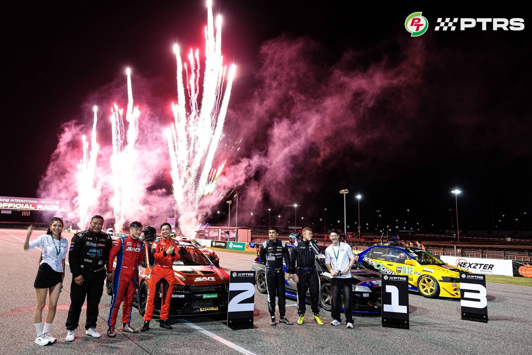 Fireworks over the PTRS podium after Tim Zielinski finished first in class and third overall