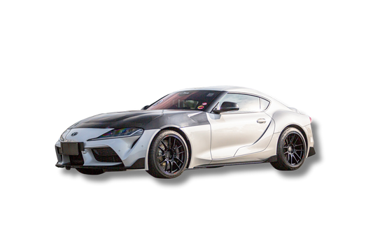 A90 Toyota Supra with carbon fiber hood installed