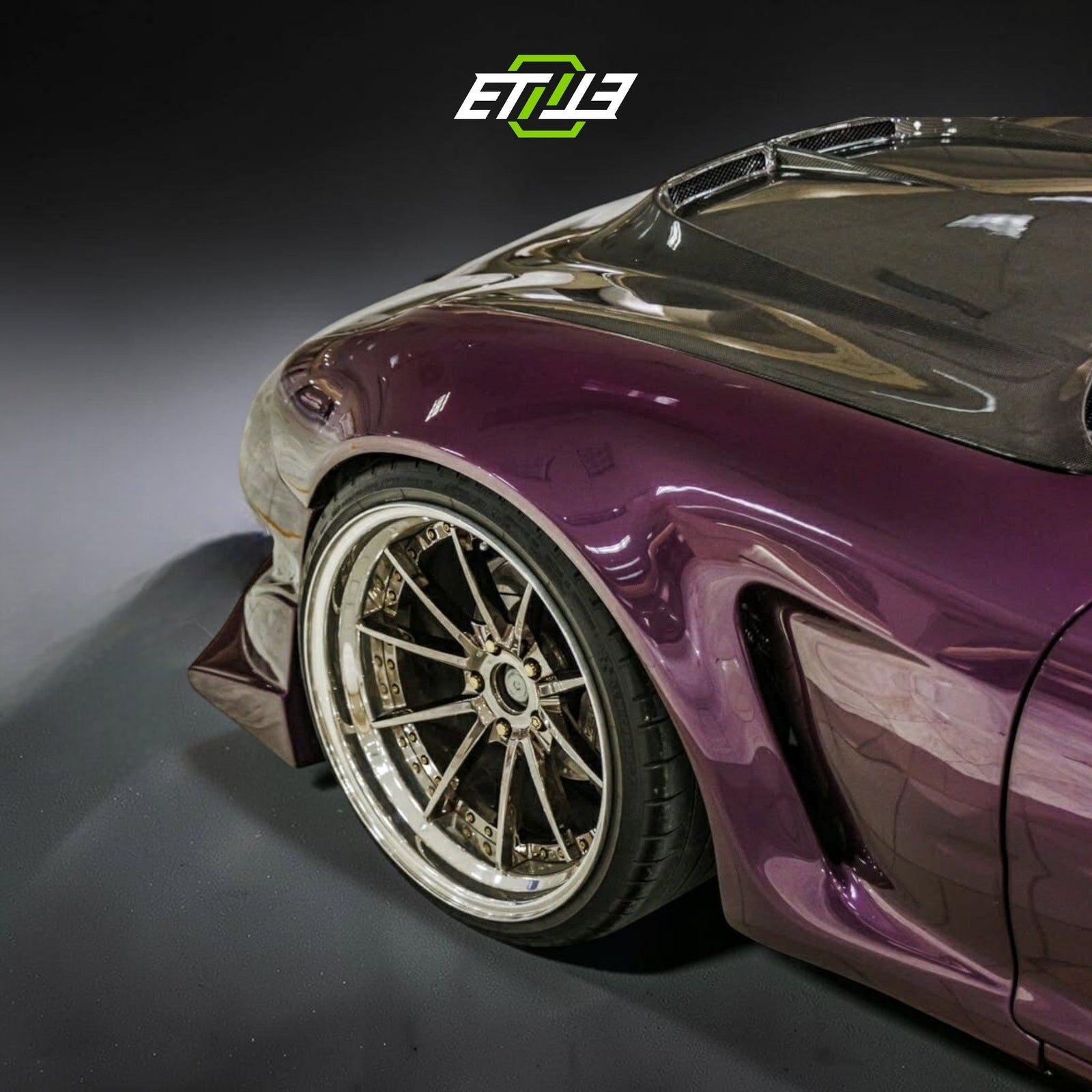 ETi carbon fiber hood installed on an FD3S Mazda RX-7