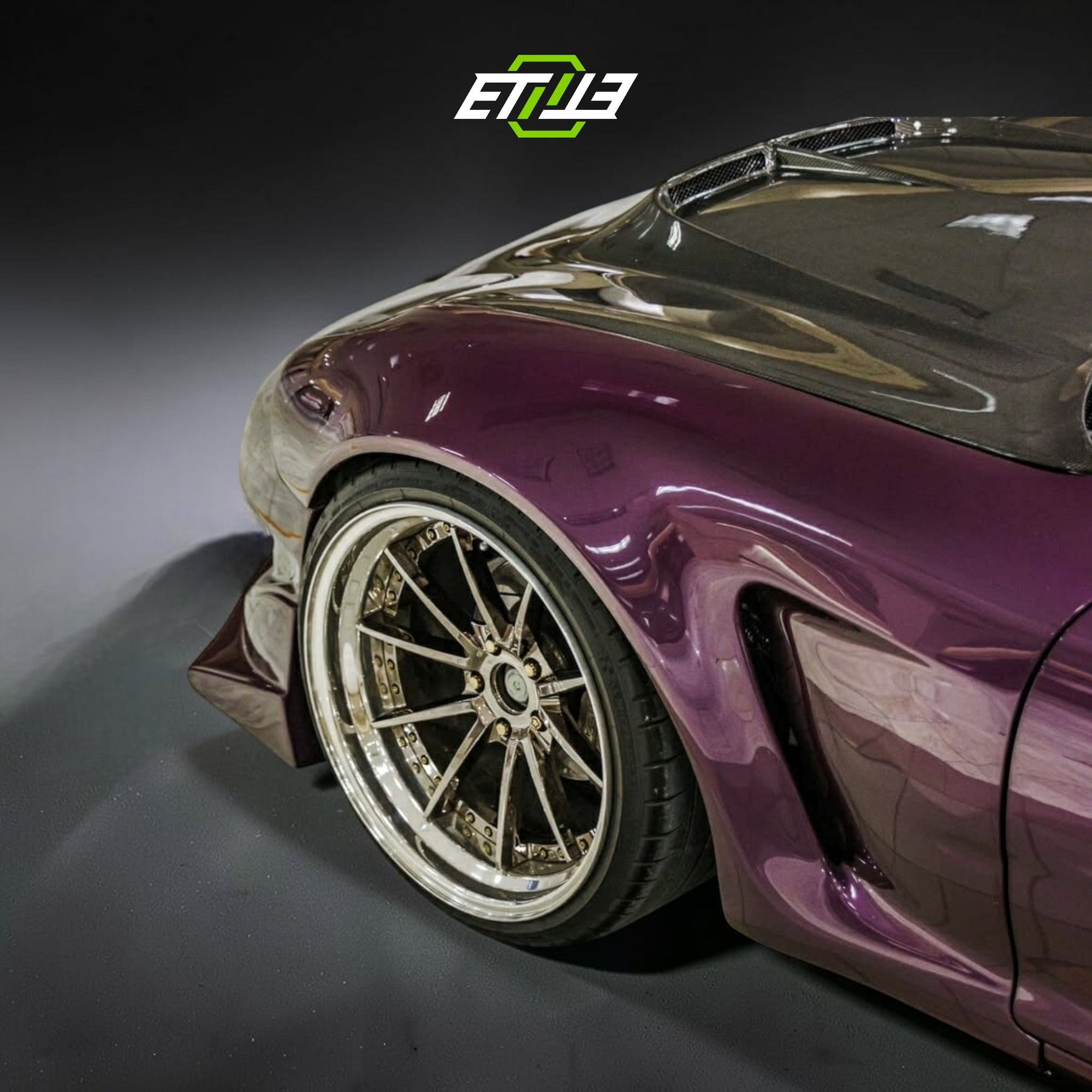 ETi carbon fiber hood installed on an FD3S Mazda RX-7