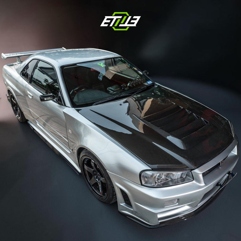 Nissan Skyline R34 GT-R with full ETi carbon fiber kit, studio shot