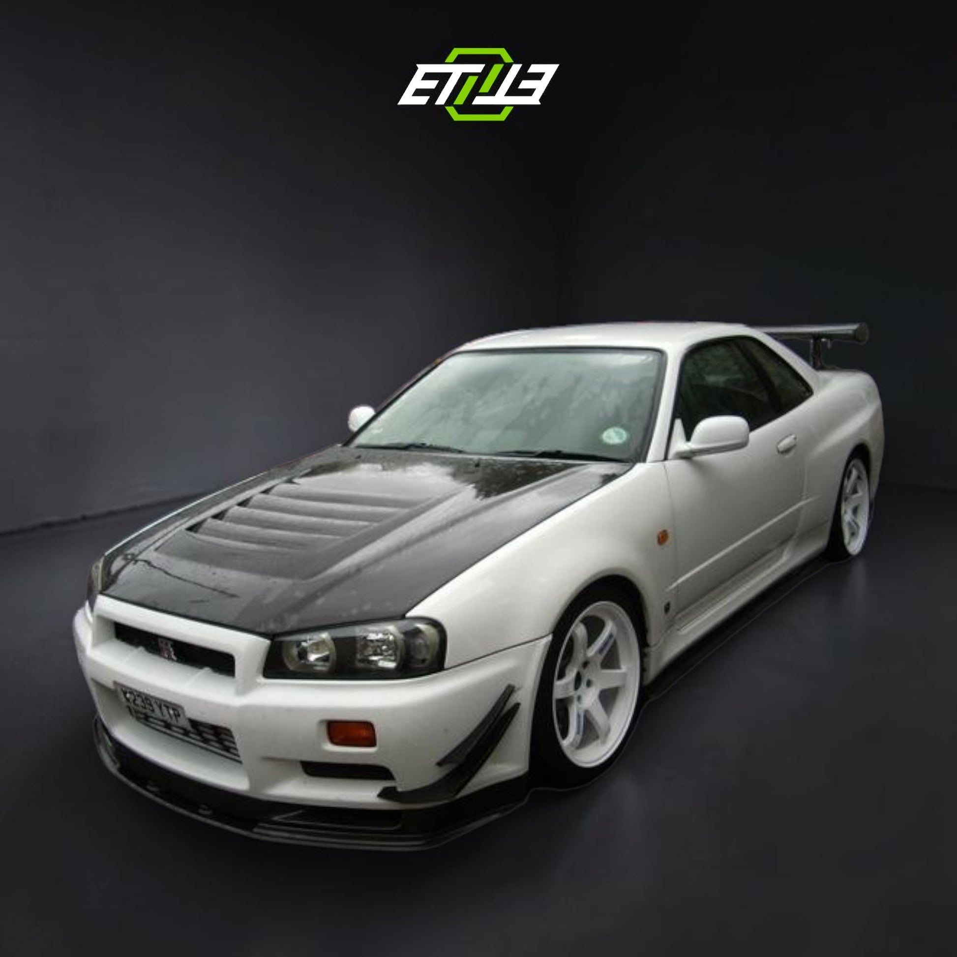 R34 GTR OEM Style Front Bumper (4pcs Canard) | SKU: SKY-CF-6 | ID: 10658245378329 | Shopifydevstudio