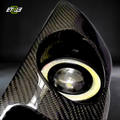R32 Gts GTR Lhs Full Carbon Fiber Headlamp Air Intake W. Lamp