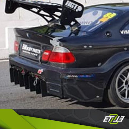 ETi BMW E46 Rear Bumper – Carbon Fiber / Dry Carbon