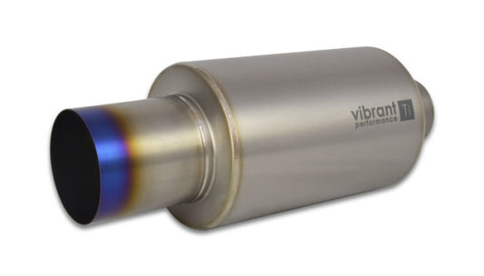 Vibrant Titanium Muffler w/Straight Cut Burnt Tip 3in. Inlet / 3in. Outlet