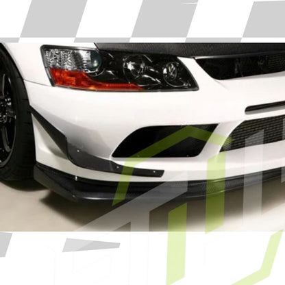 Varis-Style Carbon Fiber Front Bumper Canards – Mitsubishi Evo 8