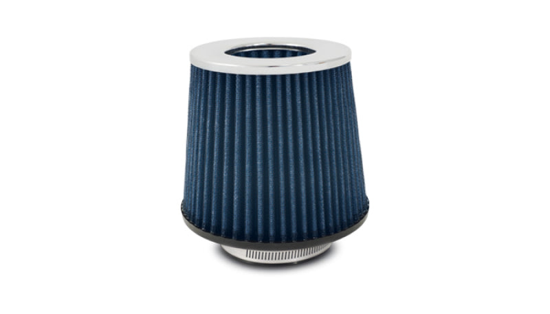 Vibrant Open Funnel Perf Air Filter (5in Cone O.D. x 5in Tall x 2.5in inlet I.D.) Chrome Filter Cap