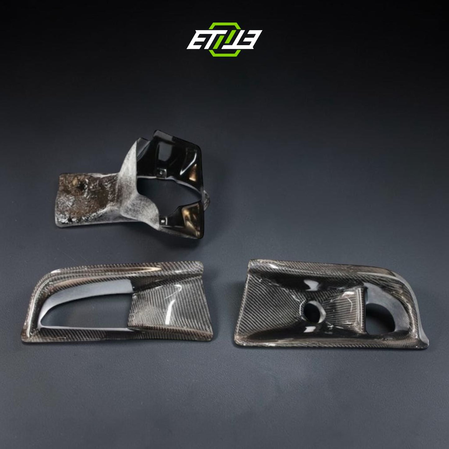 ETi Evo 8 VS-Style Carbon Fiber Air Duct & Oil Cooler Guide (3-Piece Kit) | Shopifydevstudio