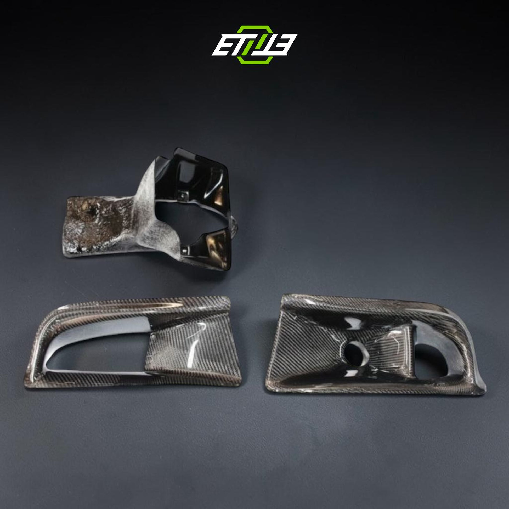 ETi Evo 8 VS-Style Carbon Fiber Air Duct & Oil Cooler Guide (3-Piece Kit) | Shopifydevstudio