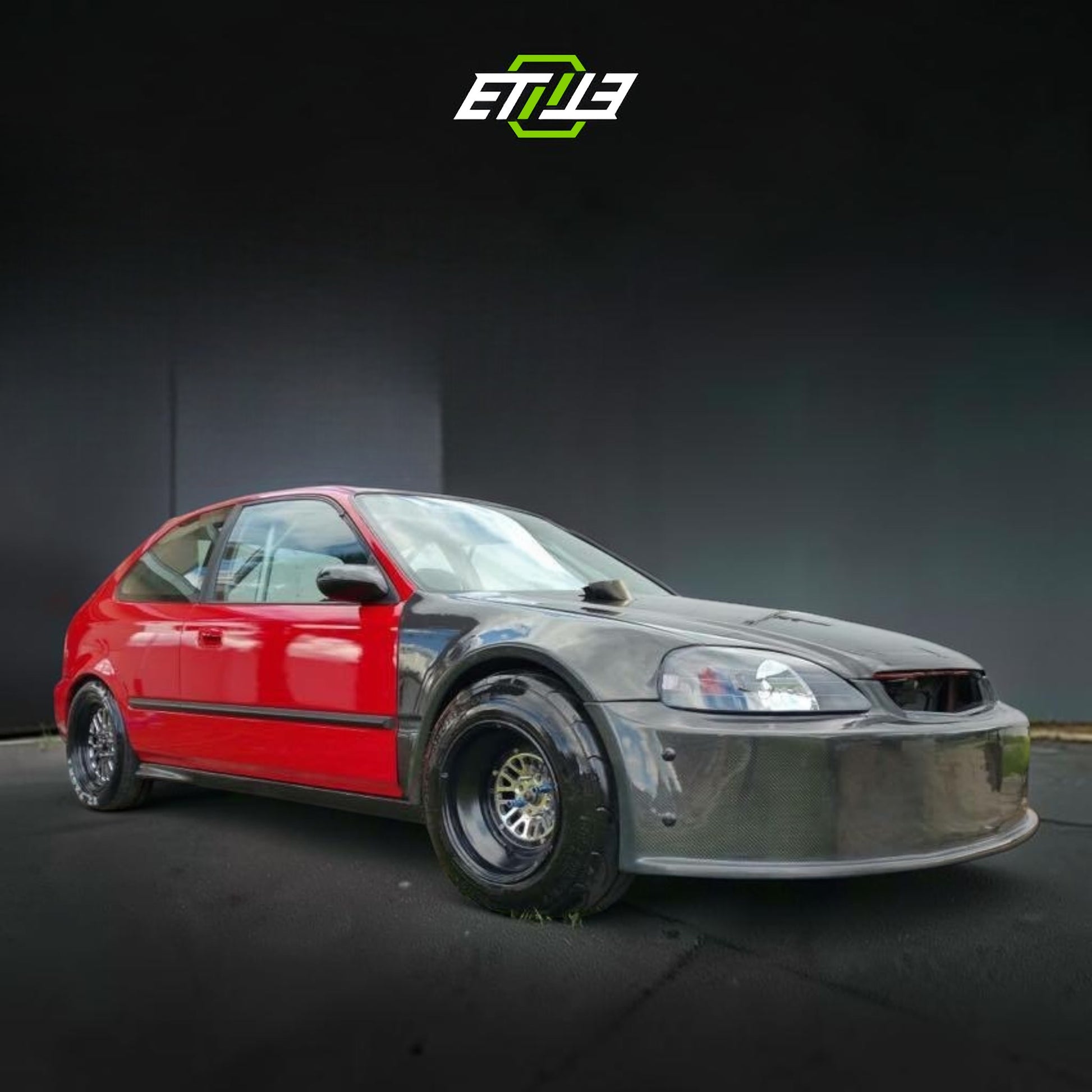 ETi Honda Civic EG Dry Carbon Fiber Drag Racing Bumper | Shopifydevstudio
