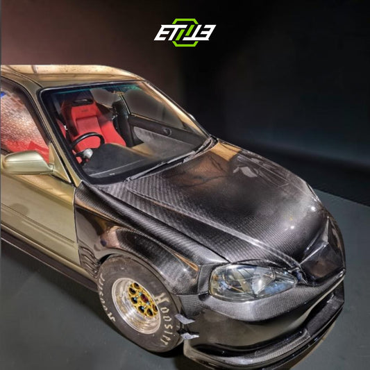 ETi Honda Civic EK 2/4-Door Wide Drag Stance Carbon Fiber Fenders | Shopifydevstudio
