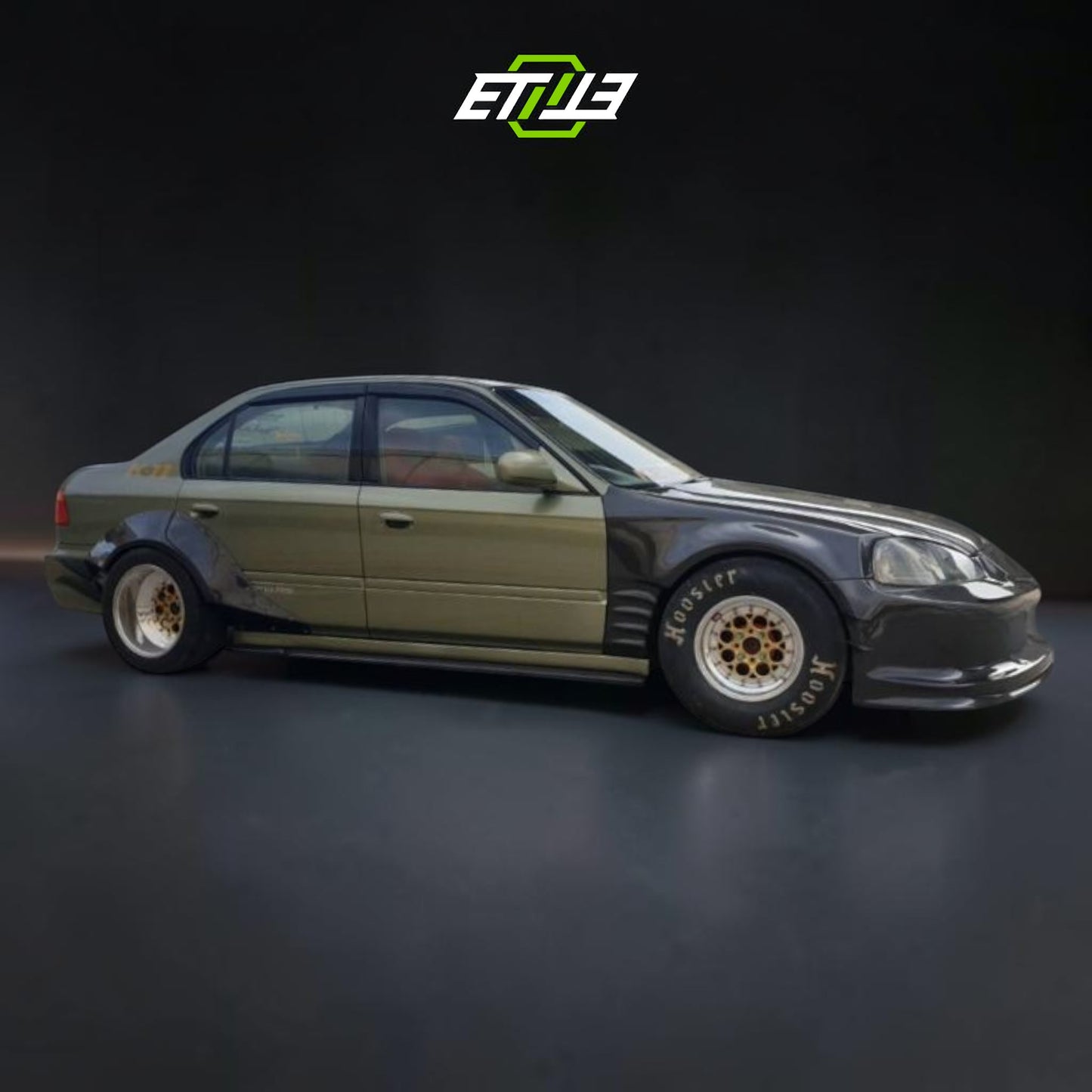 ETi Honda Civic EK 4-Door Drag Stance Wide Carbon Fiber Rear Fender Flares | Shopifydevstudio