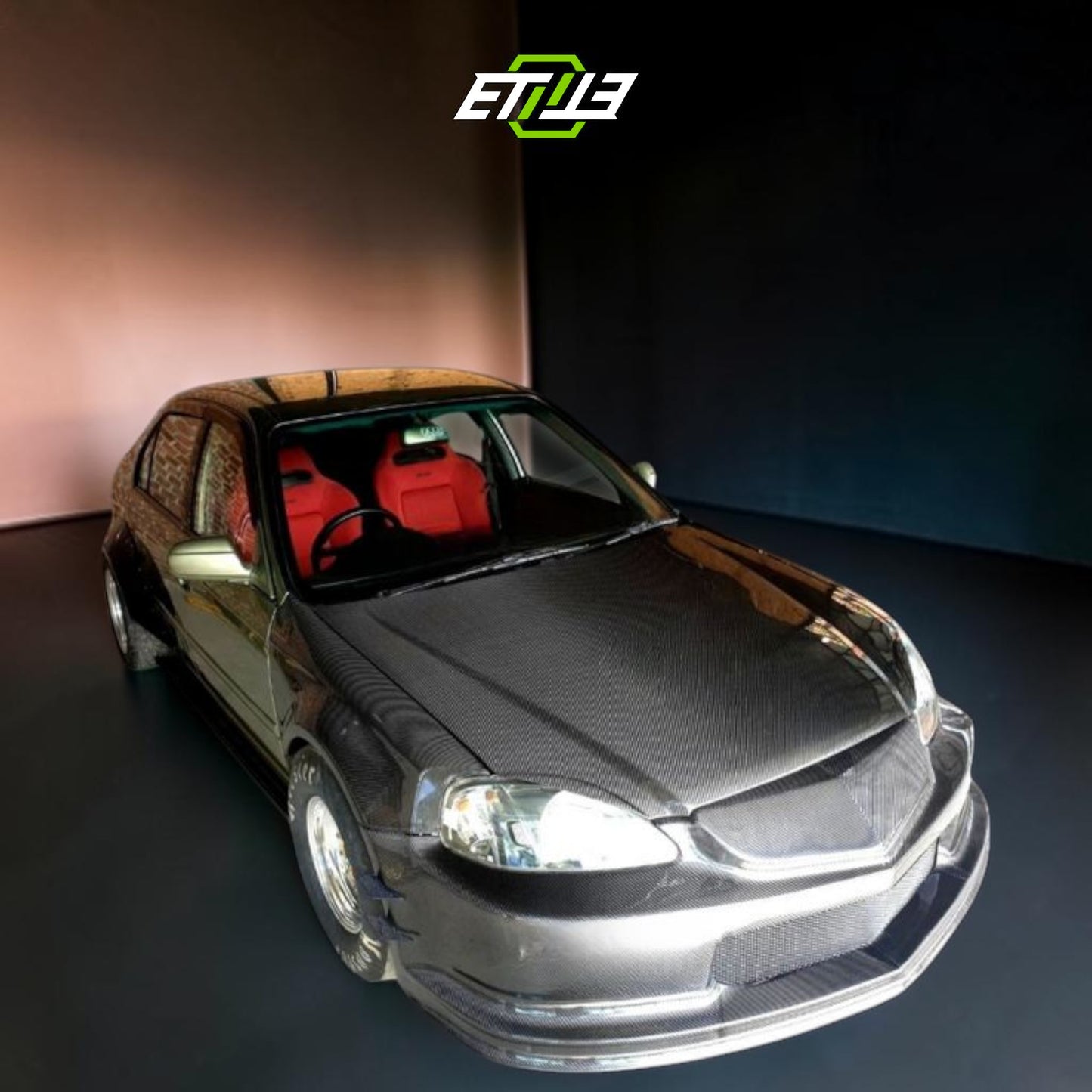 ETi Honda Civic EK Drag Stance Carbon Fiber Widebody Kit | Shopifydevstudio