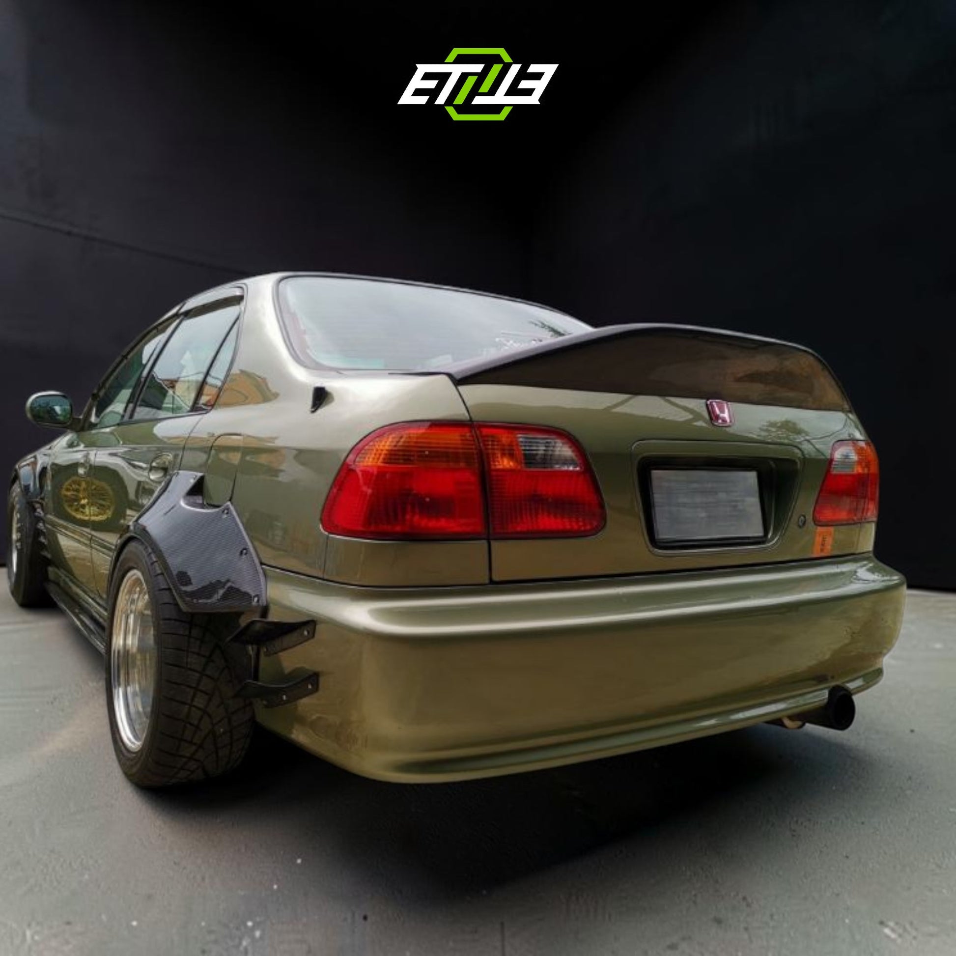 ETi Honda Civic EK Drag Stance Carbon Fiber Widebody Kit | Shopifydevstudio