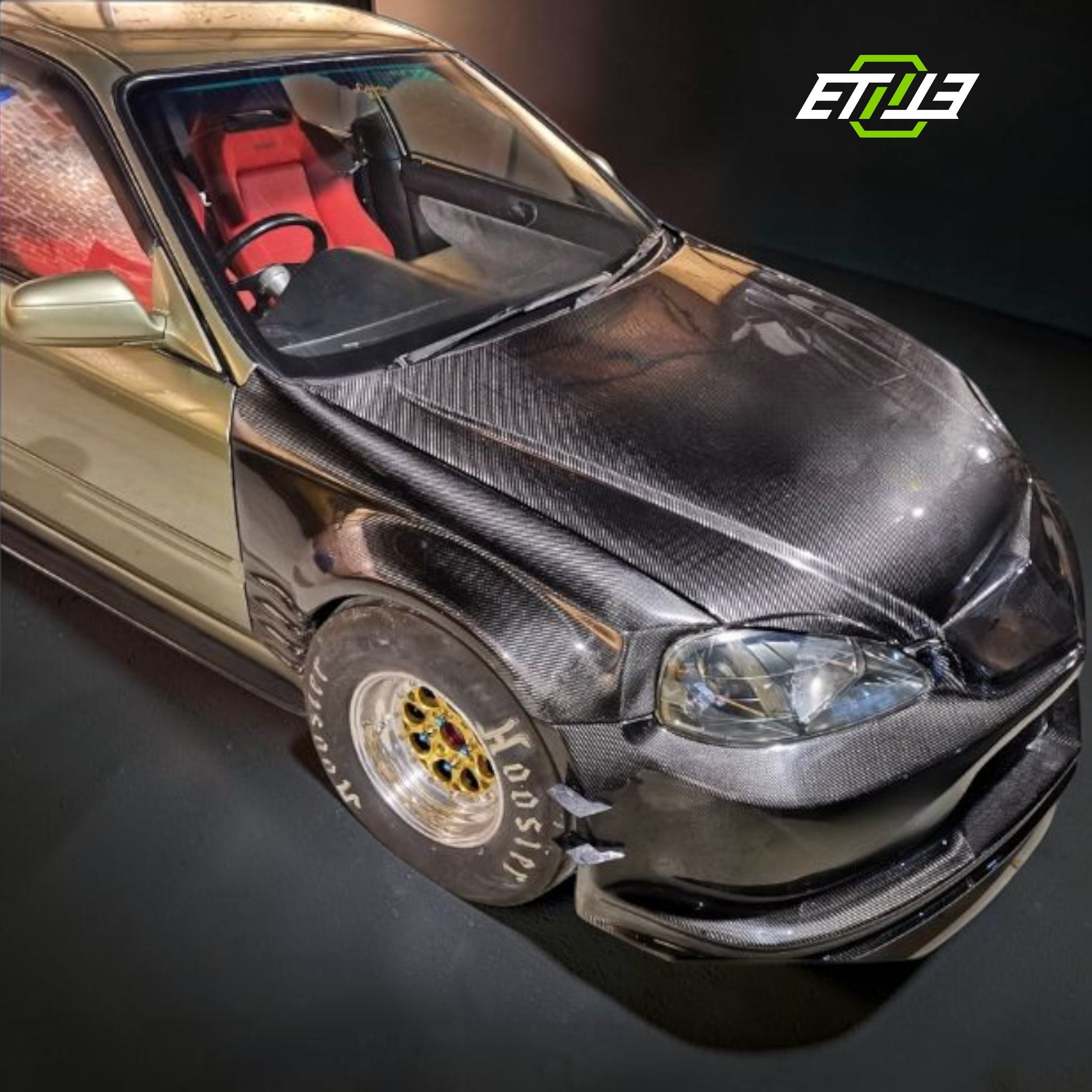 ETi Honda Civic EK Drag Stance Carbon Fiber Widebody Kit | Shopifydevstudio