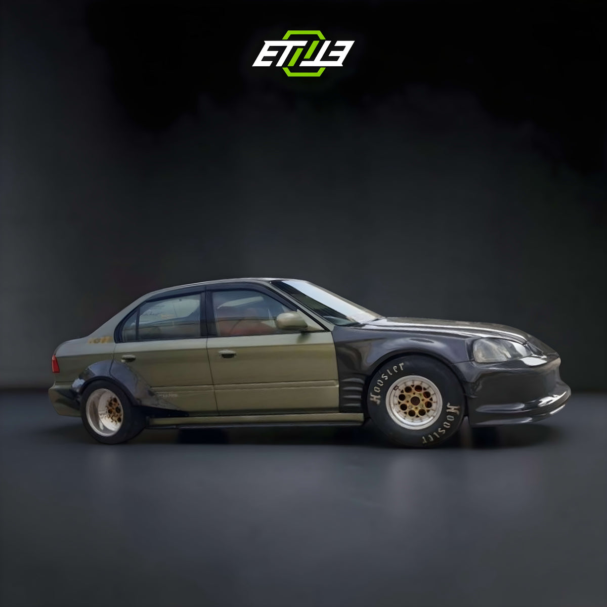 ETi Honda Civic EK Drag Stance Carbon Fiber Widebody Kit