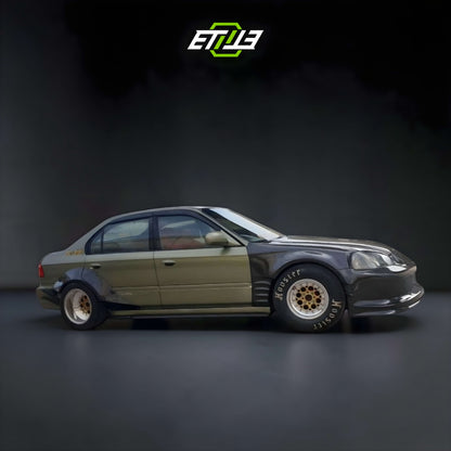 ETi Honda Civic EK Drag Stance Carbon Fiber Widebody Kit