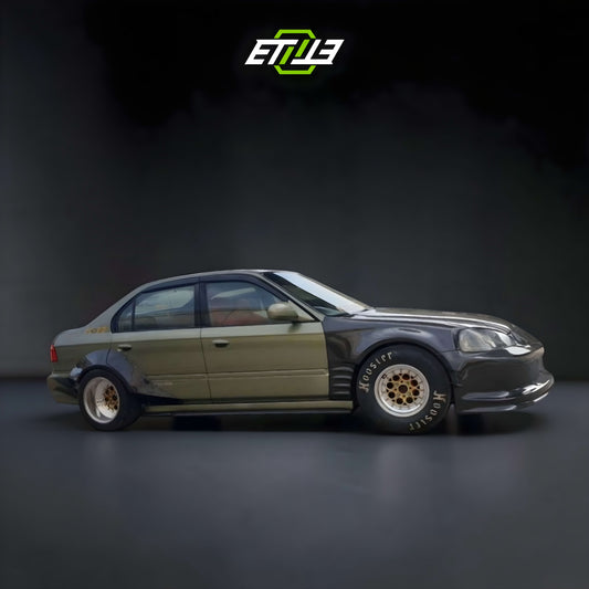 ETi Honda Civic EK Drag Stance Carbon Fiber Widebody Kit