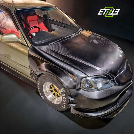ETi Honda Civic EK Drag Stance Carbon Fiber Widebody Kit