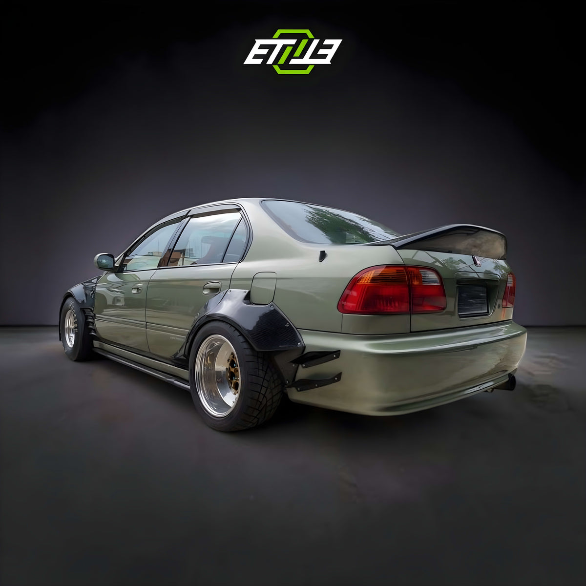 ETi Honda Civic EK Drag Stance Carbon Fiber Widebody Kit