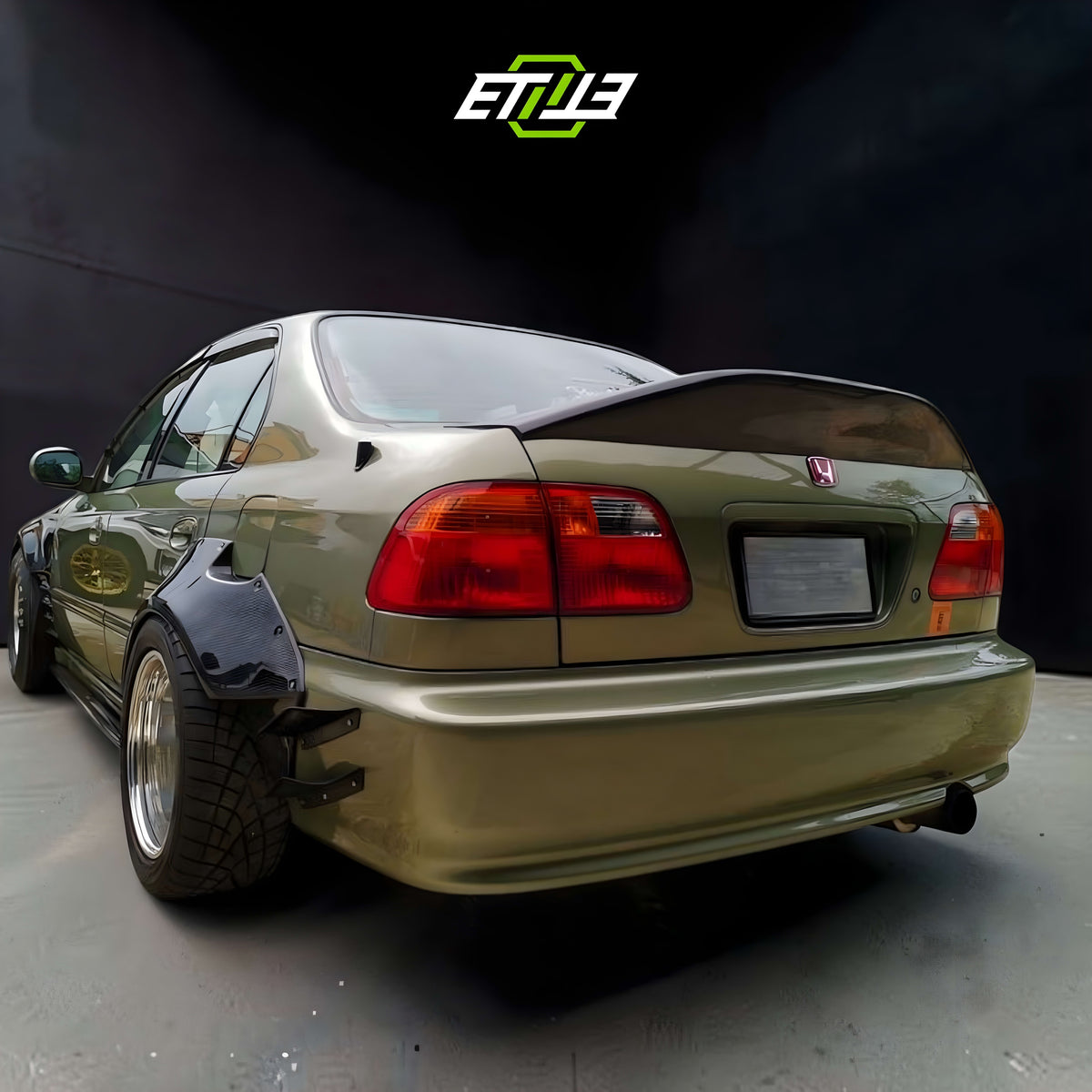 ETi Honda Civic EK Drag Stance Carbon Fiber Widebody Kit