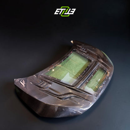 ETi Honda FK Carbon Fiber X Clear Hybrid V3 Hood | Shopifydevstudio