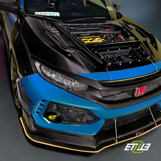 ETi Honda FK Carbon Fiber X Clear Hybrid V3 Hood