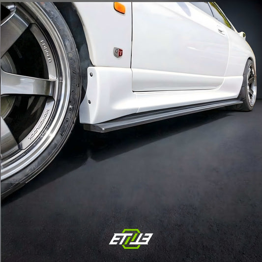 ETi Nissan GTR R33 Vacuum Carbon Fiber Side Skirt Extension