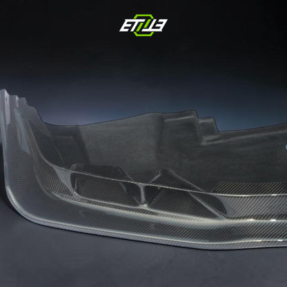 R34 front splitter — bespoke carbon weave detail, ETi