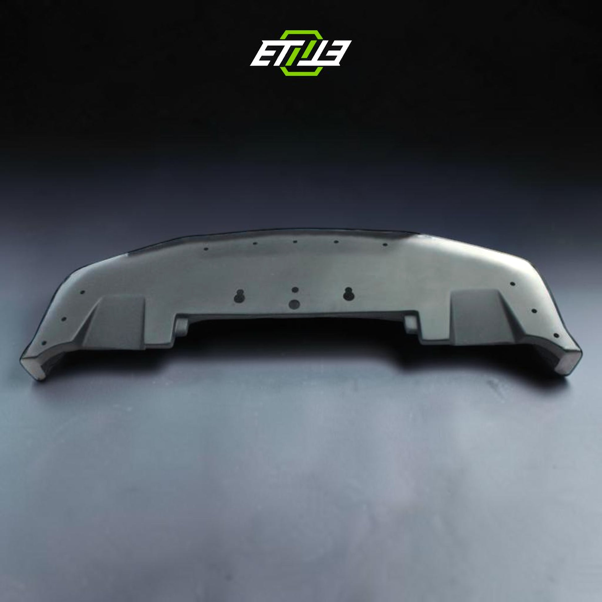 R34 front splitter fitted on car — bespoke carbon, ETi
