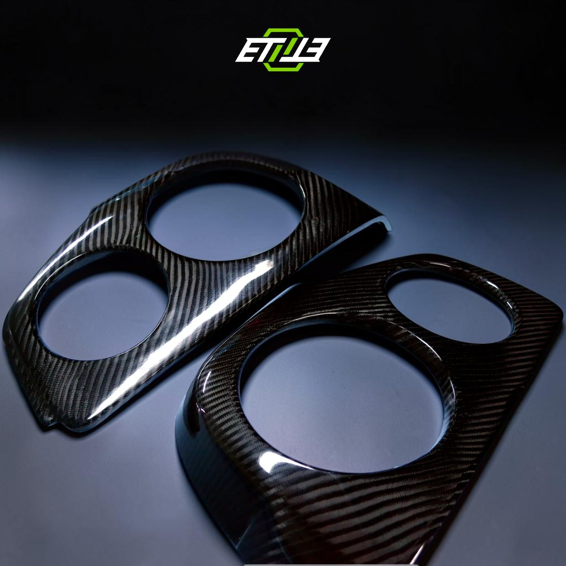 R34 tail light covers — smoked tint, rear view, ETi