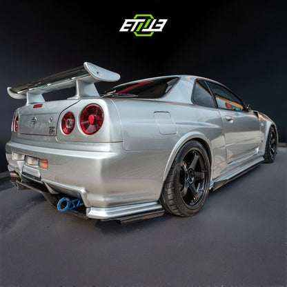 R34 Z-Tune style front fenders — bespoke carbon, front view, ETi