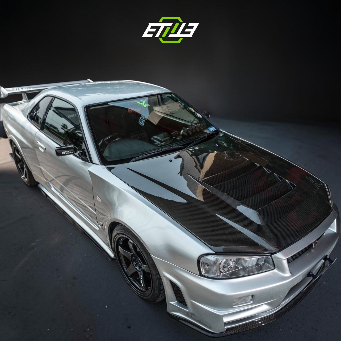 R34 Z-Tune style front fender — bespoke carbon, edge detail, ETi