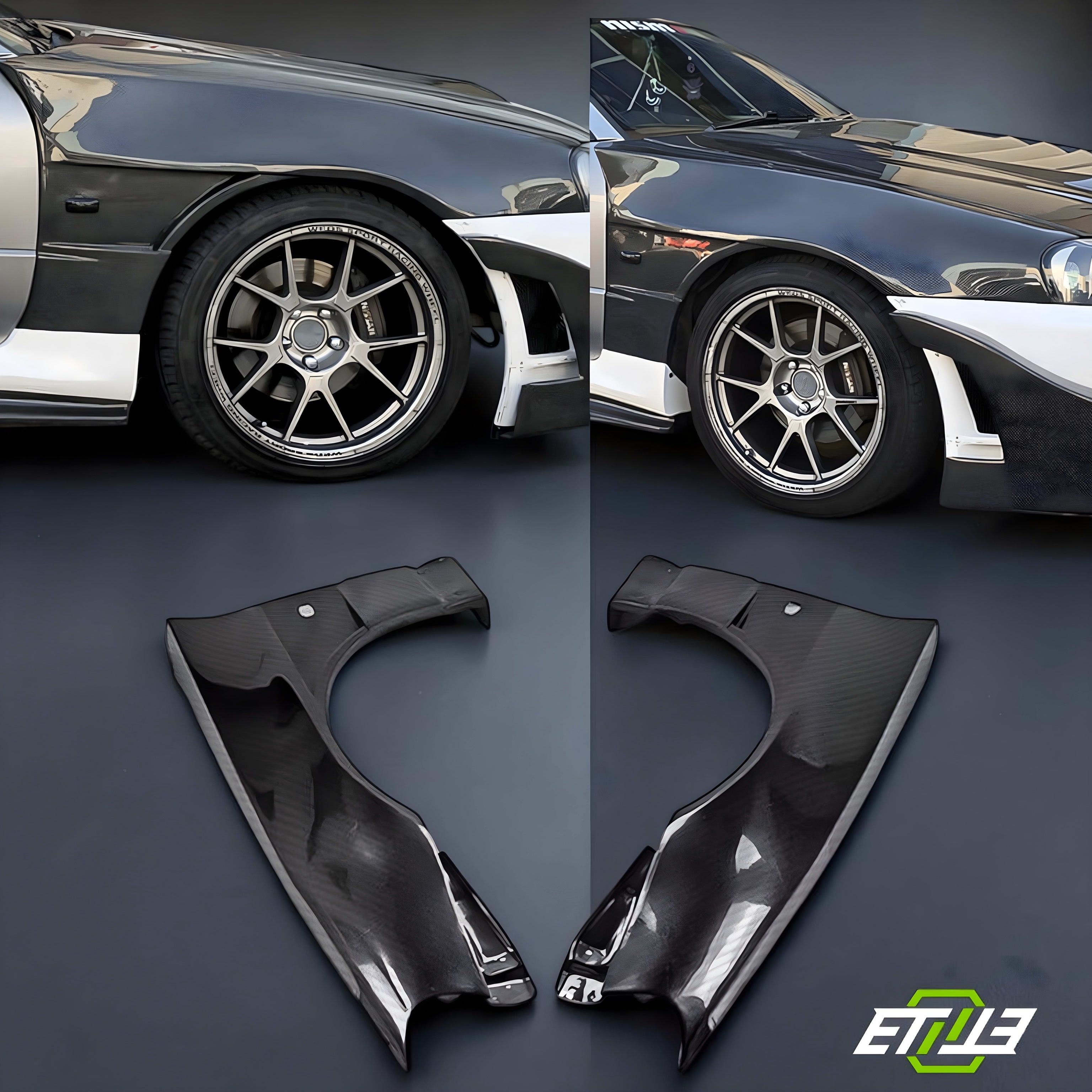 Z-Tune Style Carbon Front Fenders — Skyline R34 | Elite Ti