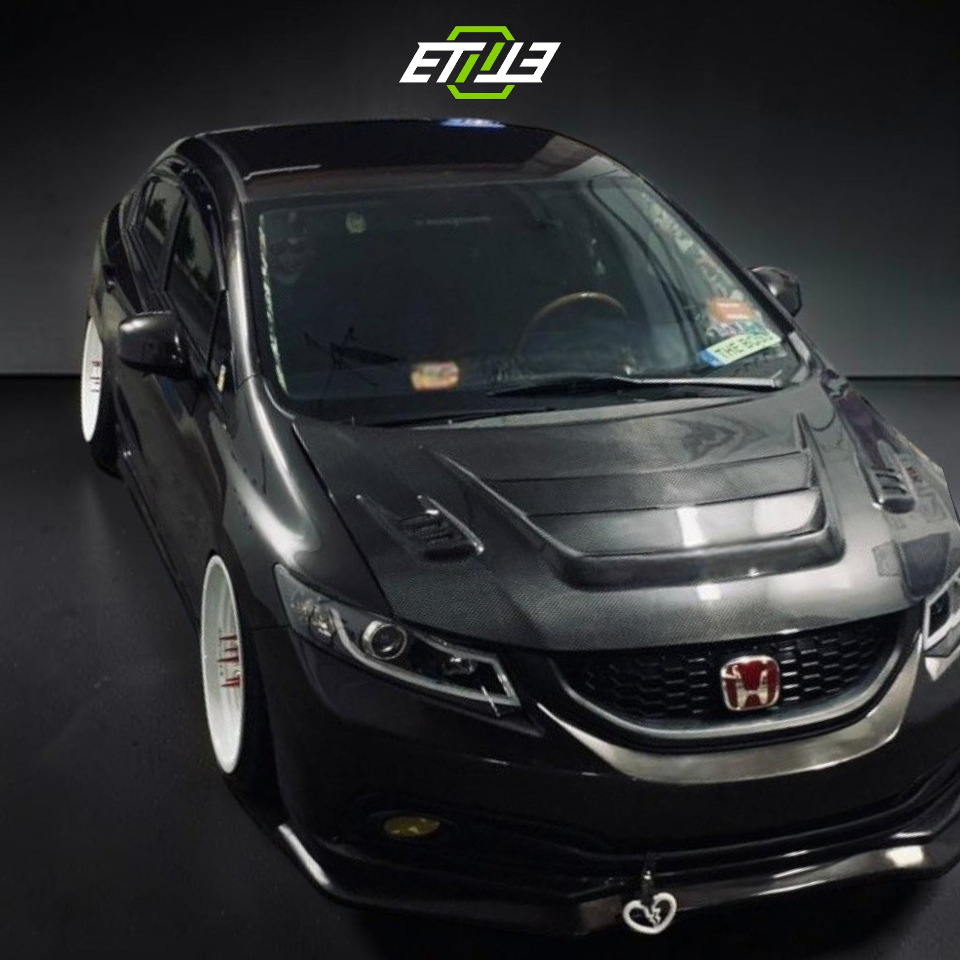 Honda Civic 2012 FB J's Racing Style Carbon Fiber Hood | Shopifydevstudio