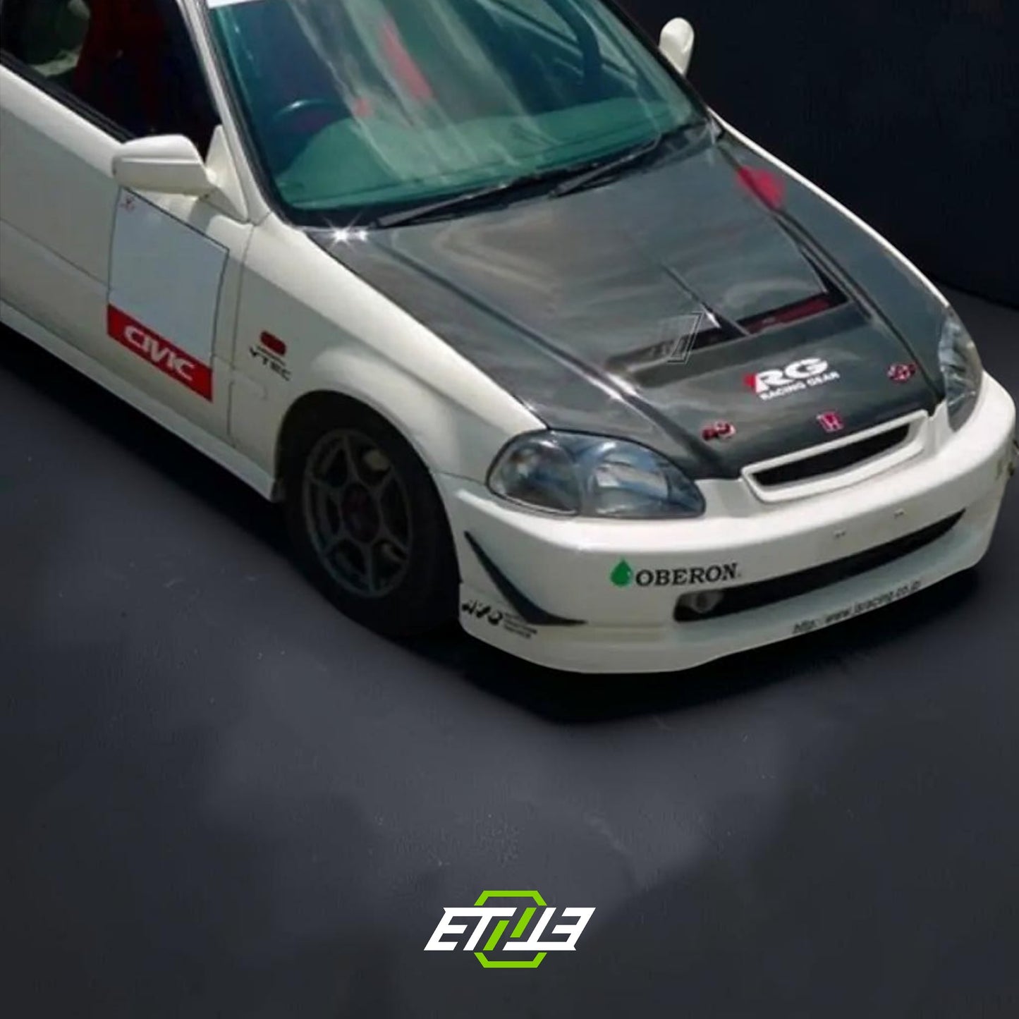 Honda Civic EK J's Racing Style Hood | Shopifydevstudio